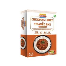 Ashoka Instant-Kichererbsen-Curry mit gedämpftem Reis (250 g)