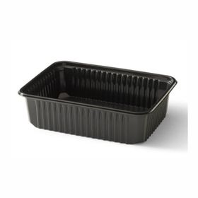 Schwarzer rechteckiger PP-Behälter RE 180/48, 750 ml, 180 × 135 × 48 mm (30 Stück)