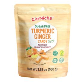 Corniche Zuckerfreie Kurkuma-Ingwer-Bonbons mit Orangengeschmack (100 g)