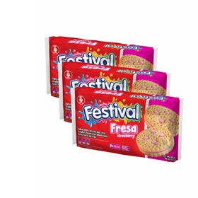 Festival Strawberry Flav. Cookies 3X (403 g)