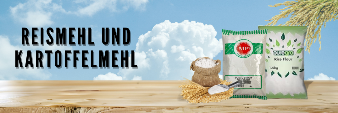Reismehl und Kartoffelmehl