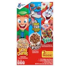 General Mills Lucky Charms, Cookie Crisp, Trix Cereal 3 Beutel (38,5 oz/1,09 kg)